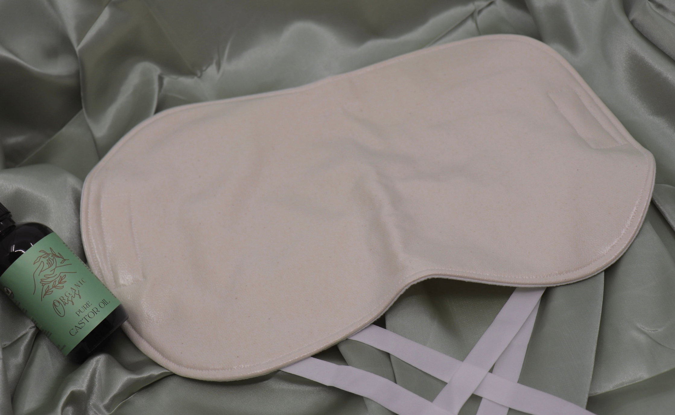 Comfortable castor oil wrap with waist straps