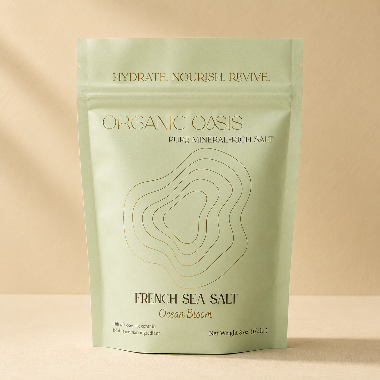 Organic Oasis French Grey Sea Salt package front view