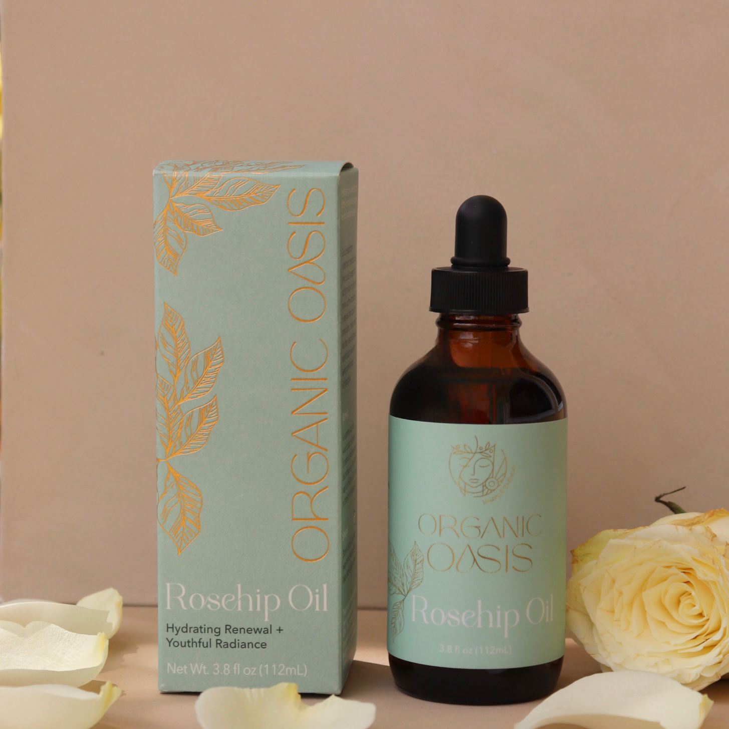 Organic Cold-Pressed Rosehip Oil bottle and product box