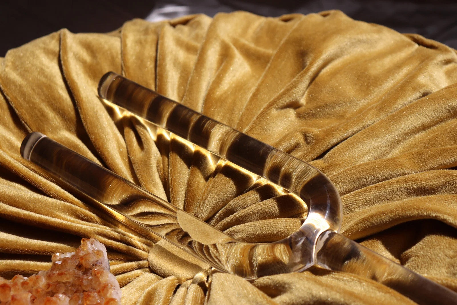 Handcrafted quartz tuning fork for mindfulness practice