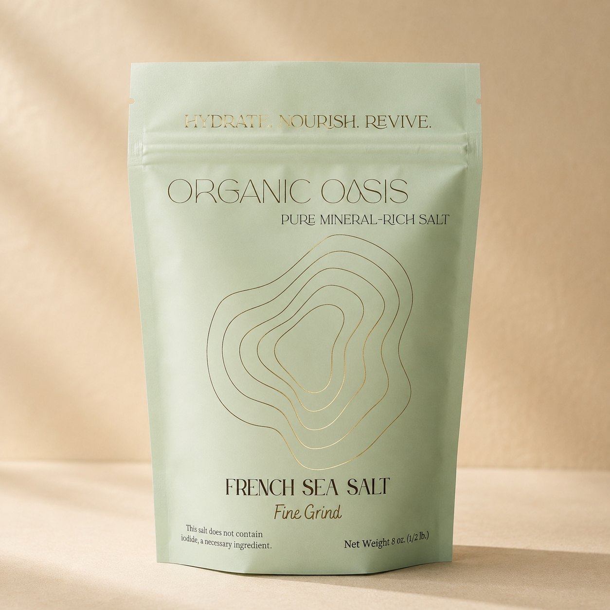 Mineral-rich French Grey Sea Salt in fine texture
