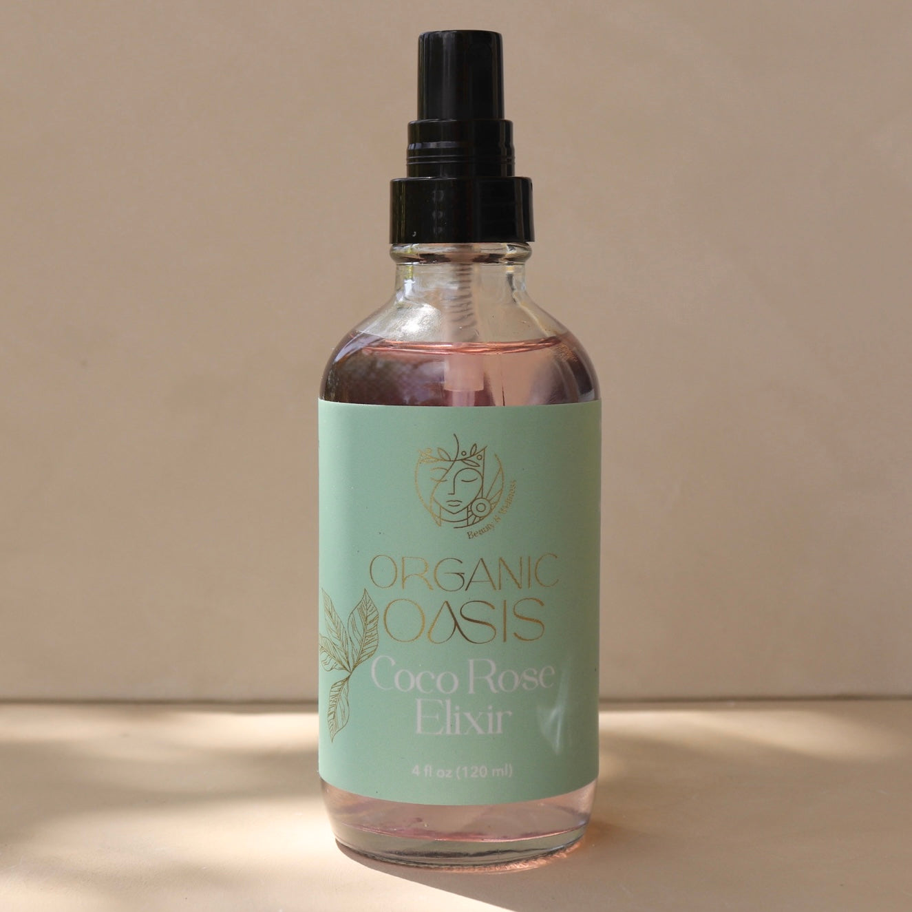 Rose water hydrating face mist with hyaluronic acid by Organic Oasis