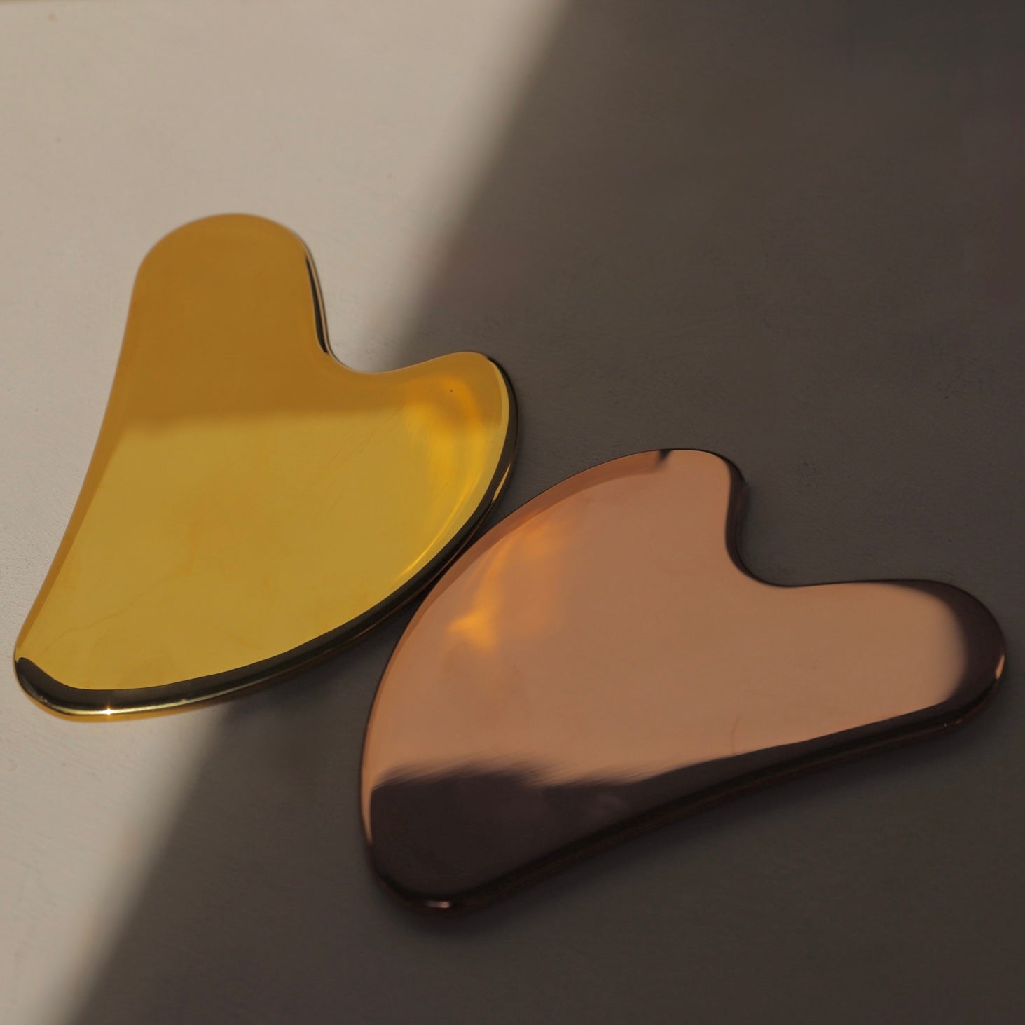 Gold and rose gold stainless steel gua sha tools
