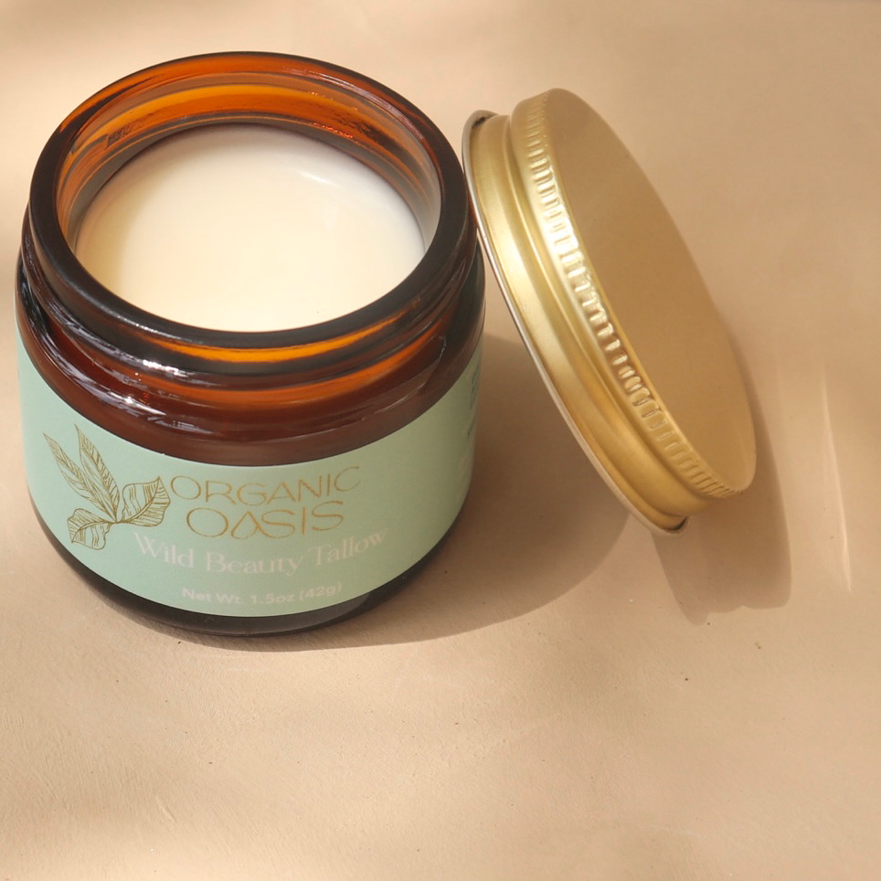 Creamy whipped tallow moisturizer texture
