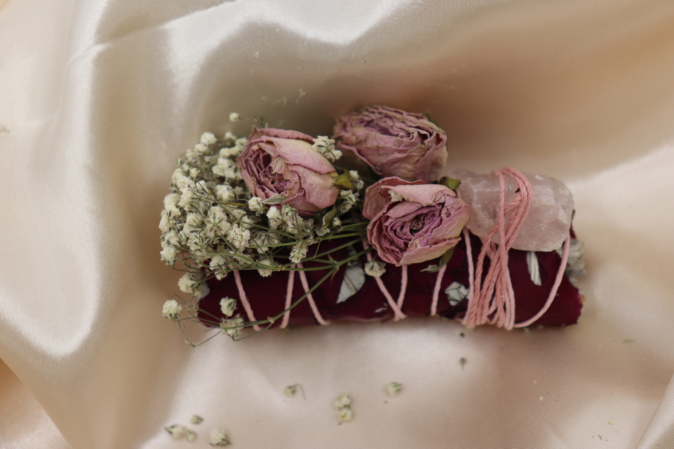 Sage and rose quartz wellness gift bundle
