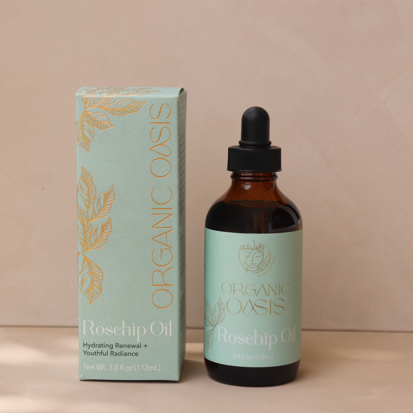 Organic Cold-Pressed Rosehip Oil product box by Organic Oasis