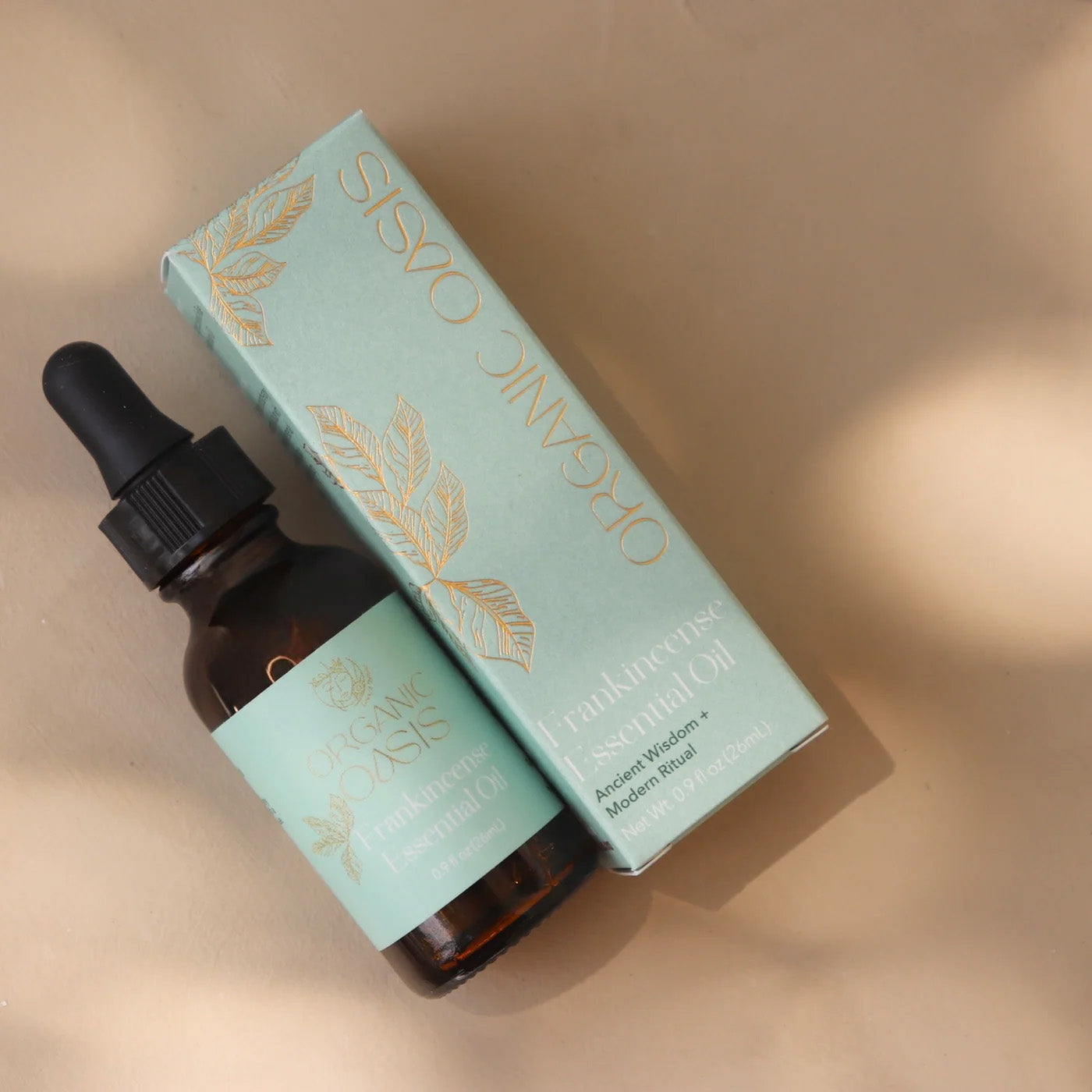 Organic Frankincense Essential Oil bottle for skincare and aromatherapy