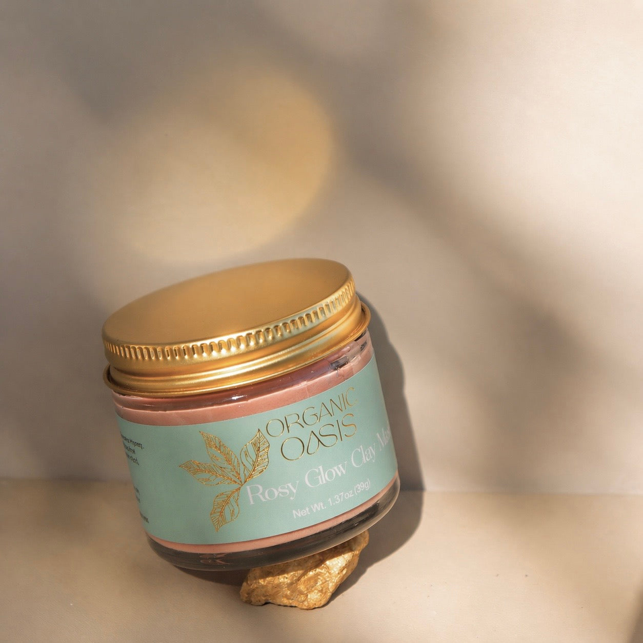 Rose Clay Face Mask jar with botanical skincare packaging

