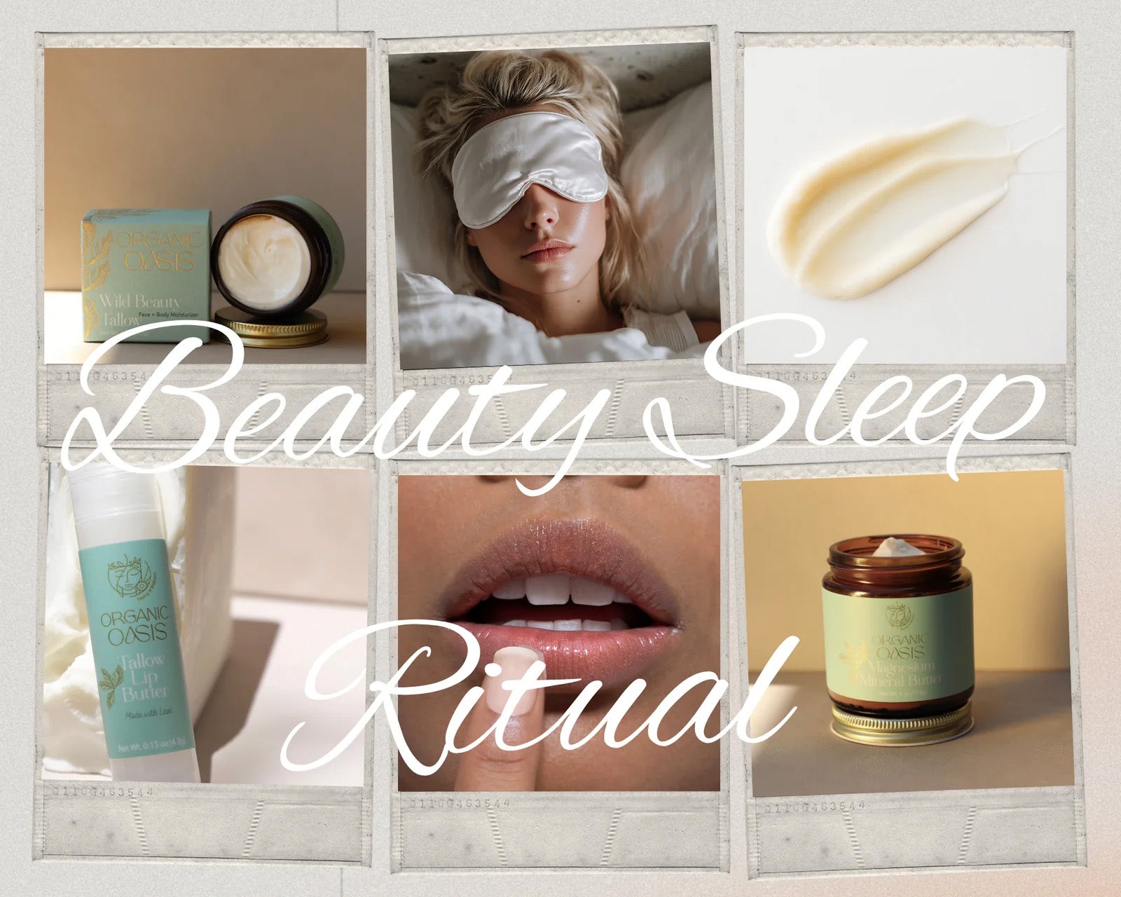 Tallow magnesium butter and satin sleep mask bundle

