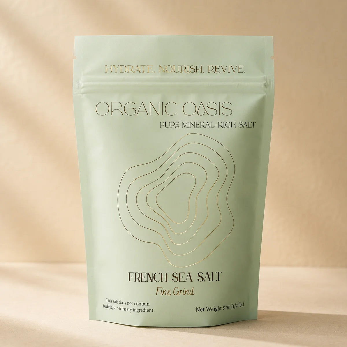 Mineral-rich French Grey Sea Salt in fine texture

