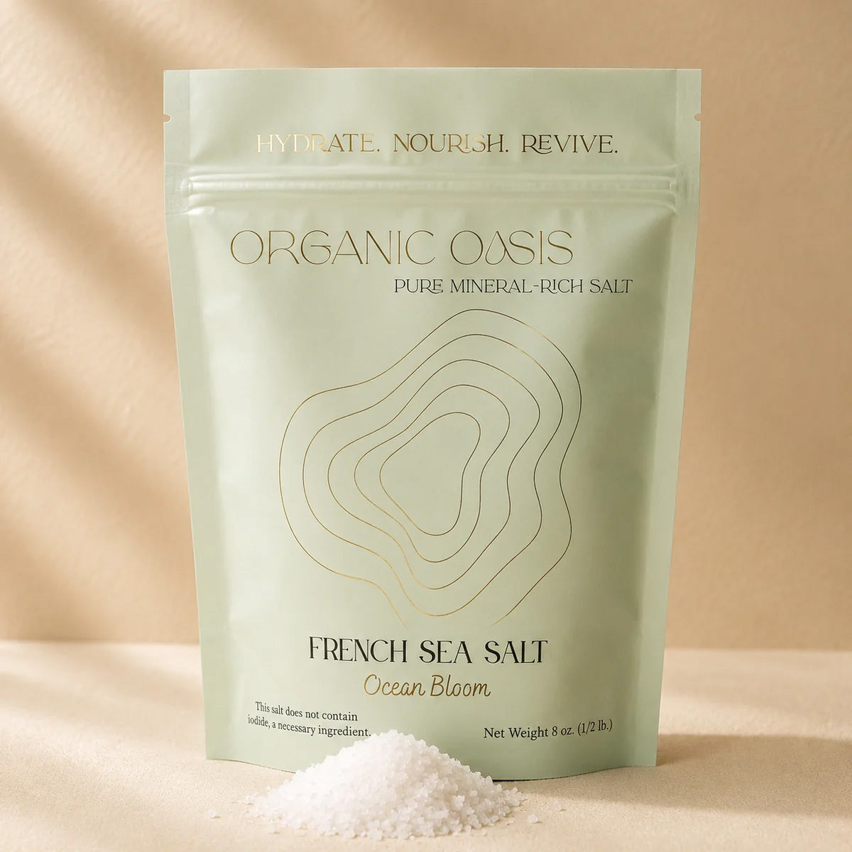 French Grey Sea Salt in resealable stand-up pouch
