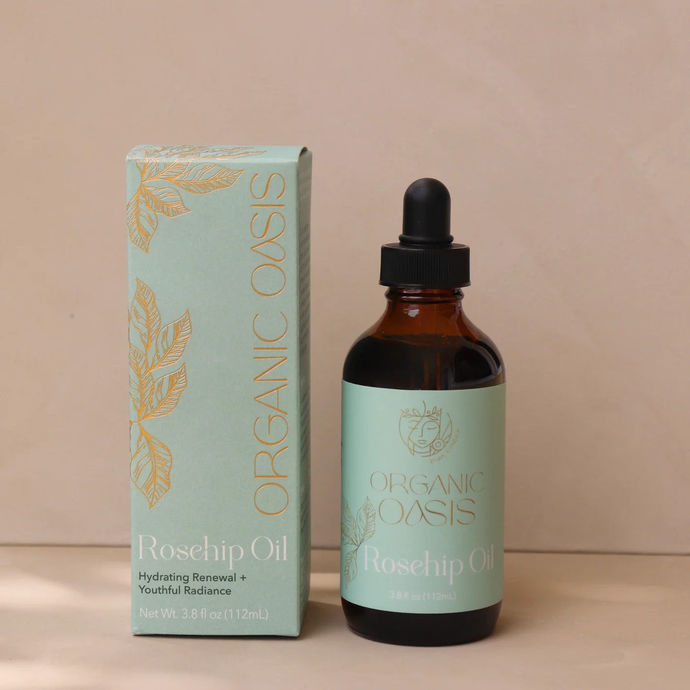 Organic Cold-Pressed Rosehip Oil bottle and product box