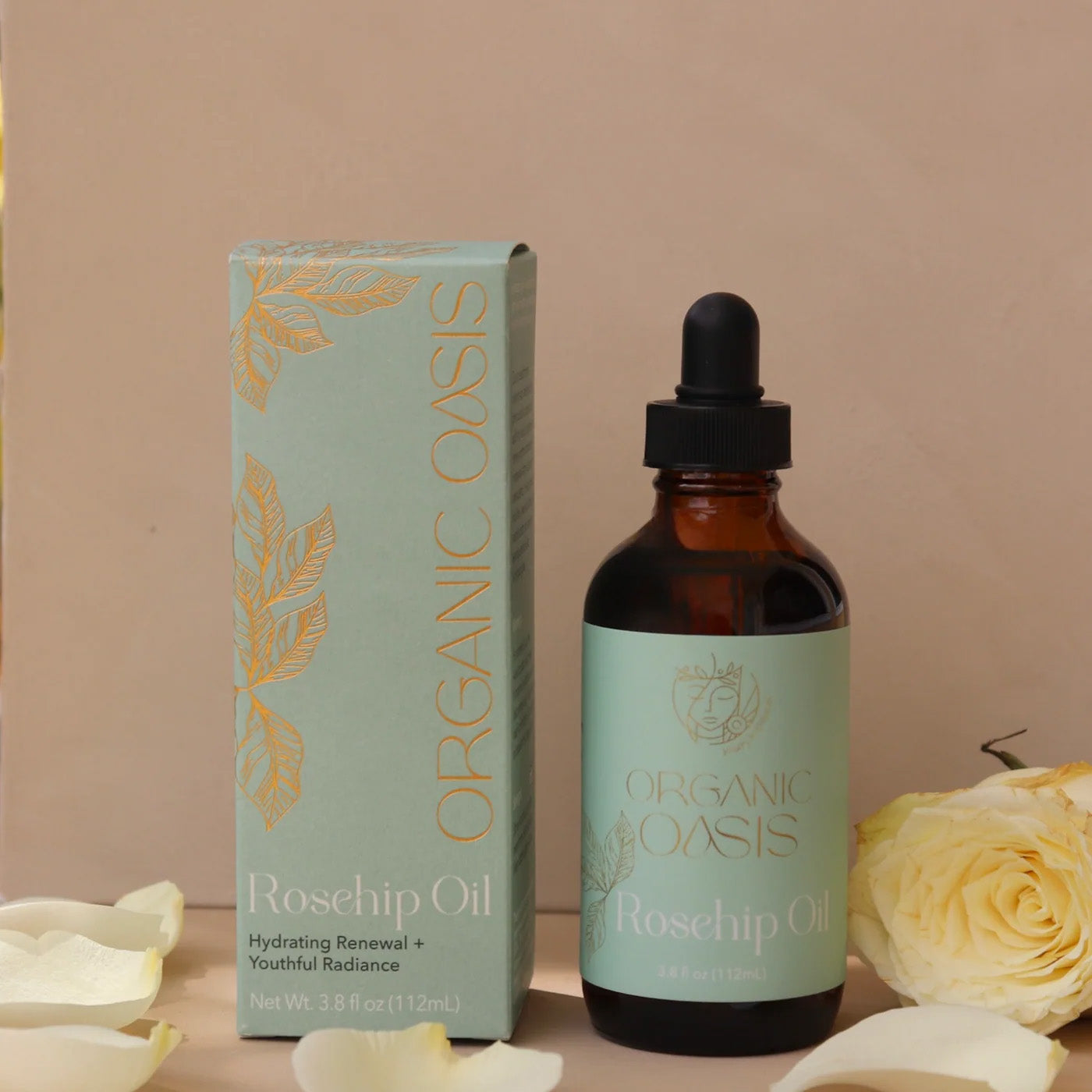 Organic Cold-Pressed Rosehip Oil bottle and product box