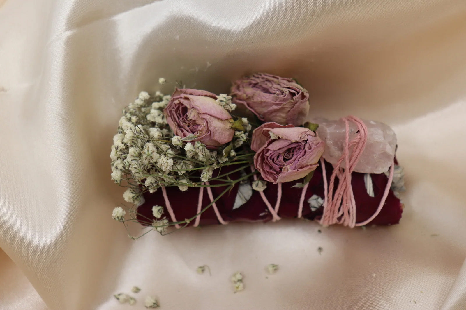 Sage and rose quartz wellness gift bundle
