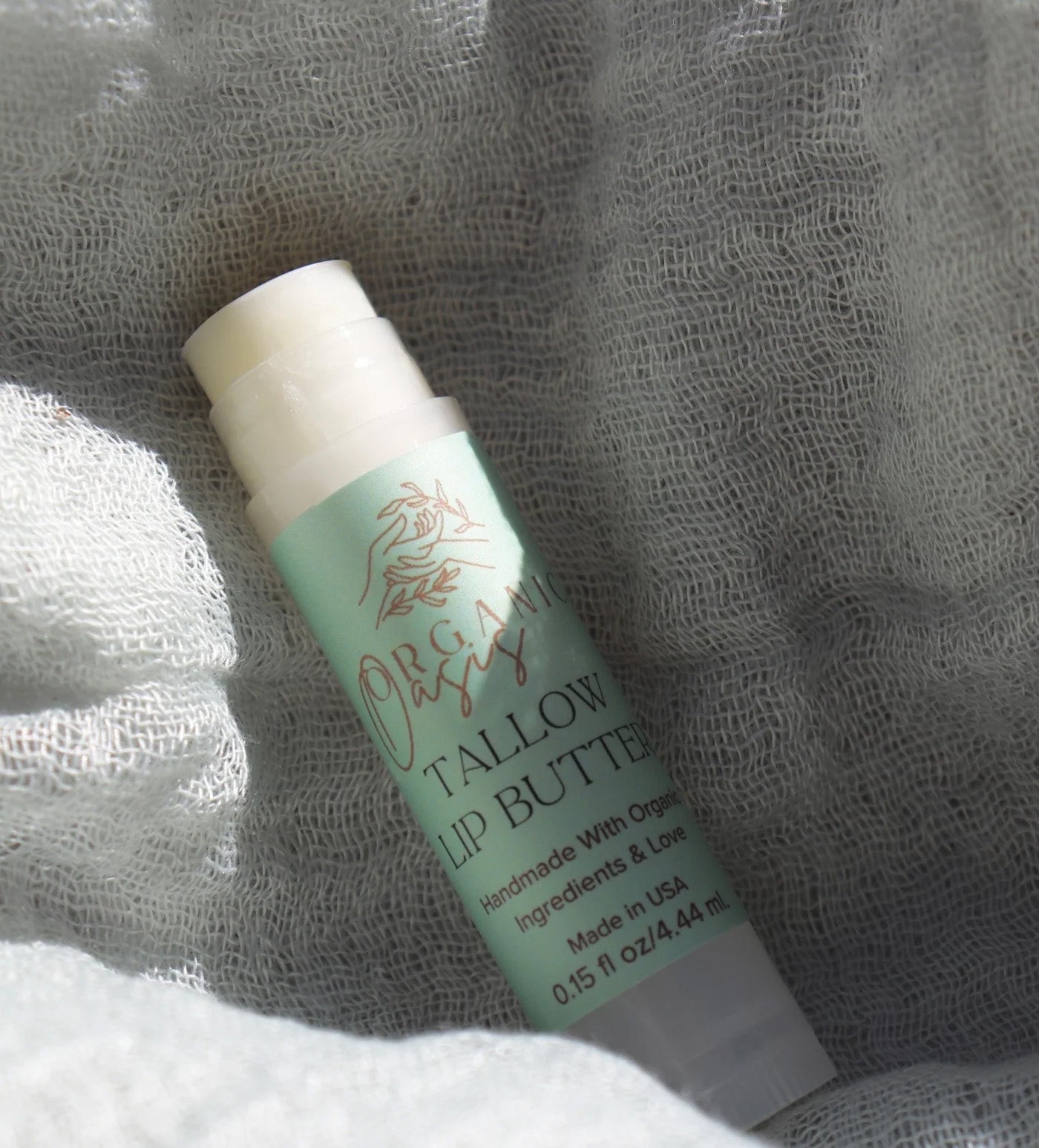 Organic Oasis grass-fed tallow lip butter